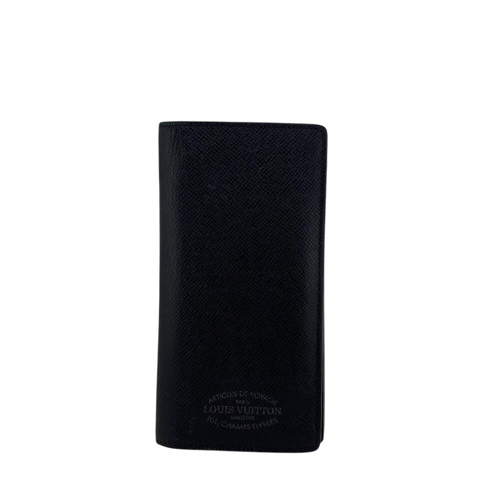 Louis Vuitton Long Purse M30385 Bifold Walletlong Leather Black Wallet Case