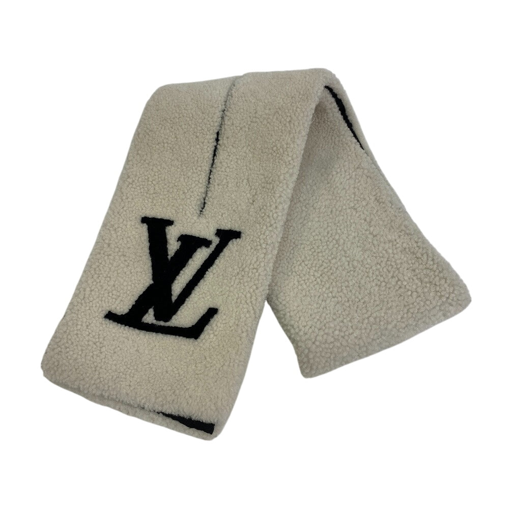 Louis Vuitton Scarf M77054 shearing Echarpe Shirring Monogram White
