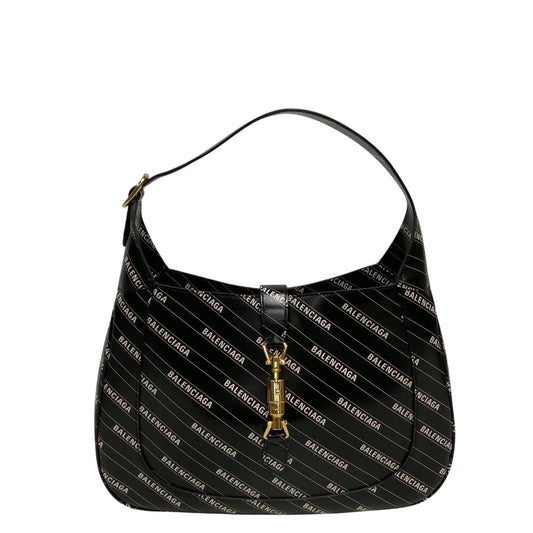 Gucci Valencia Jackie Hacker Leather Black Shoulder Bag