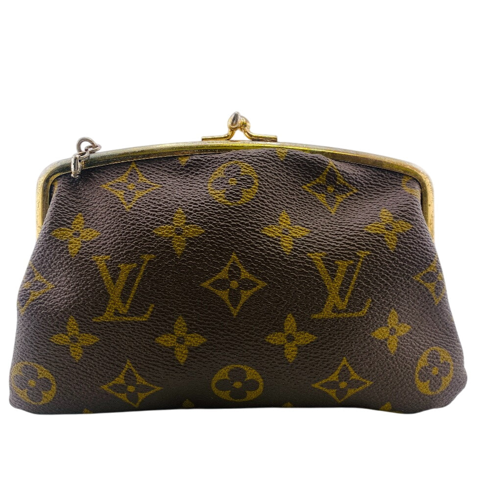 Louis Vuitton Pouch Gamaguchi pouch Monogram Brown Handbag