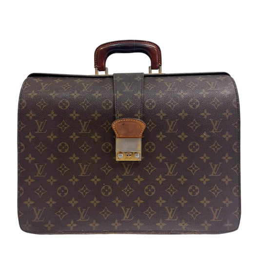 Louis Vuitton Business M53305 Fermoire Monogram Leather Brown Handbag