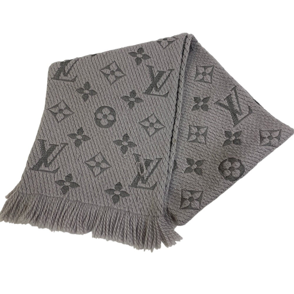 Louis Vuitton Scarf M74742 Silk Escalp mania Wool Gray Logo