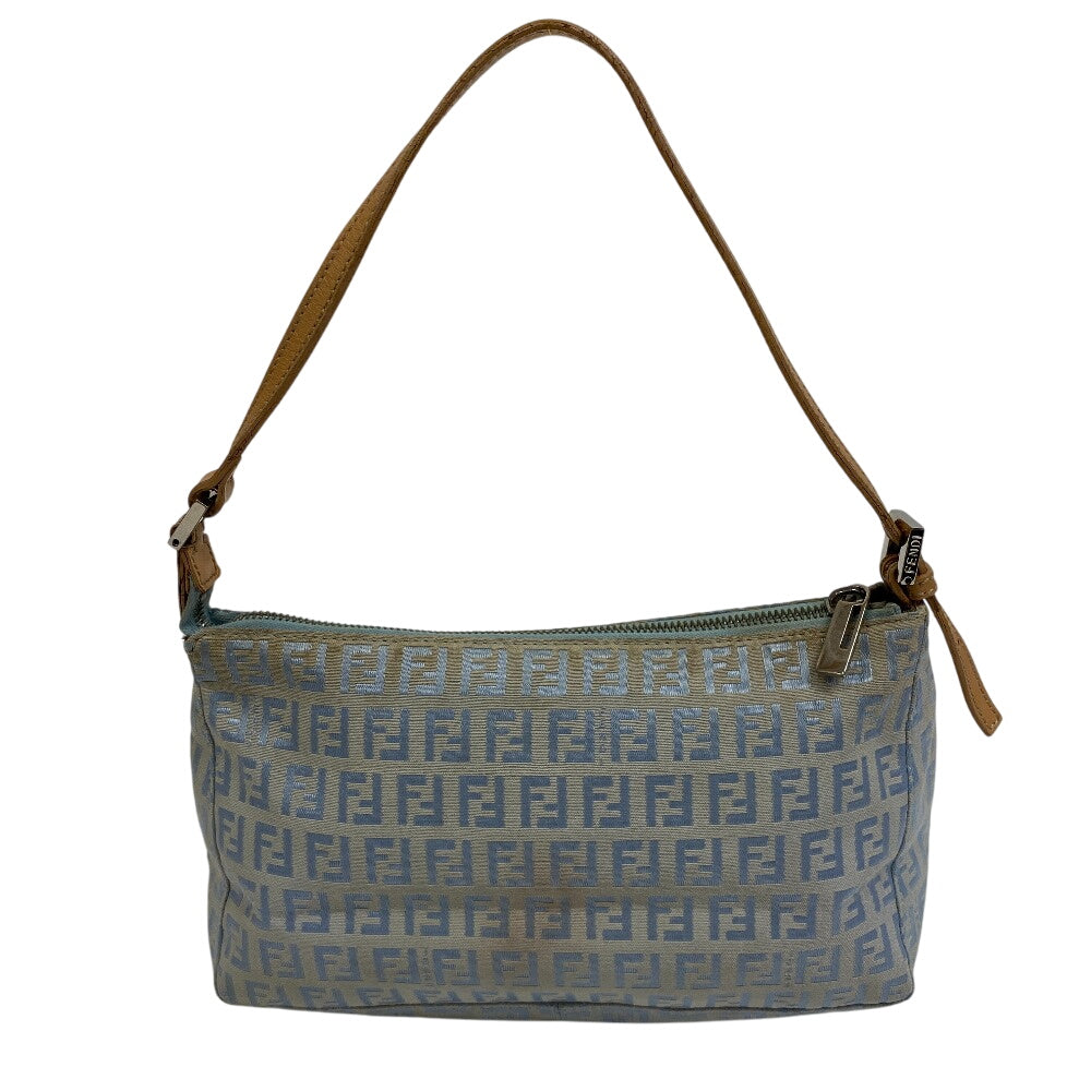 Fendi Handbag 8Br444 Type Accessory Pouch Shoulder Bag One Leather Canvas Blue Belt