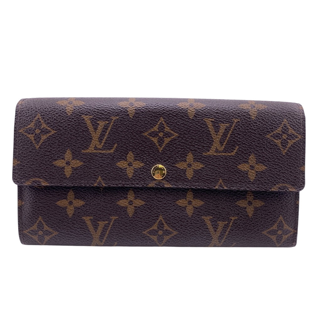 Louis Vuitton Long Purse M61734 Portefeuille Sarah Monogram Leather Brown Wallet Case