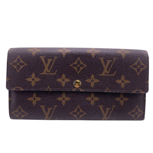 Louis Vuitton Long Purse M61734 Portefeuille Sarah Monogram Leather Brown Wallet Case
