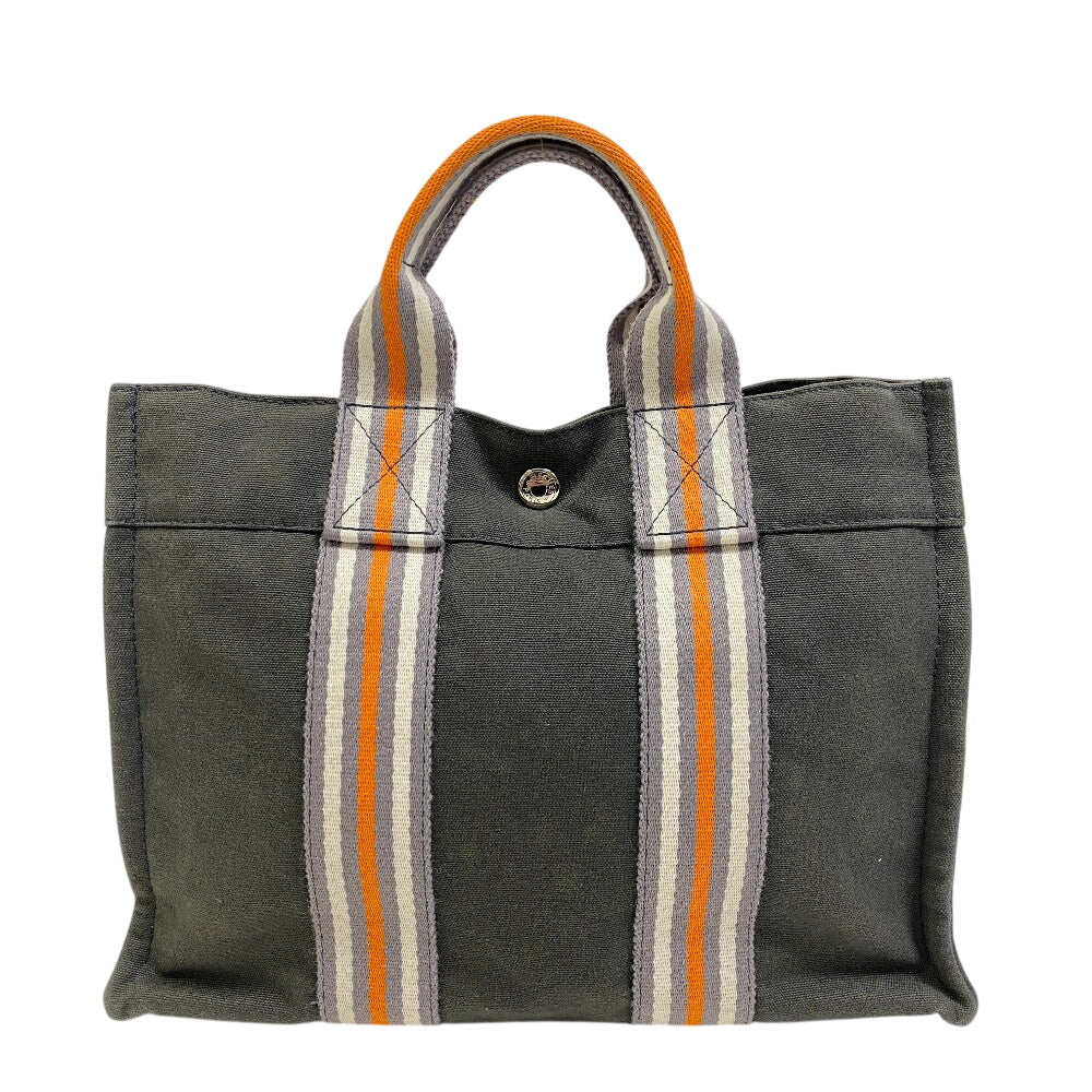 Hermes Tote Bag Khaki Ginza Limited Fool Toepm Women Canvas