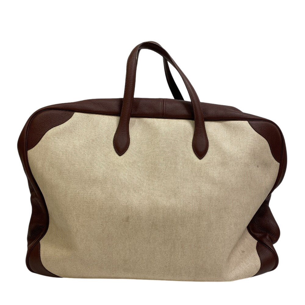 Hermes Boston Duffel Bag Travel Bag Duffle Bag Victoria Canvas Brown