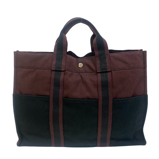 Hermes Tote Bag Cotton Wine Tote Bag By Color Canvas Red