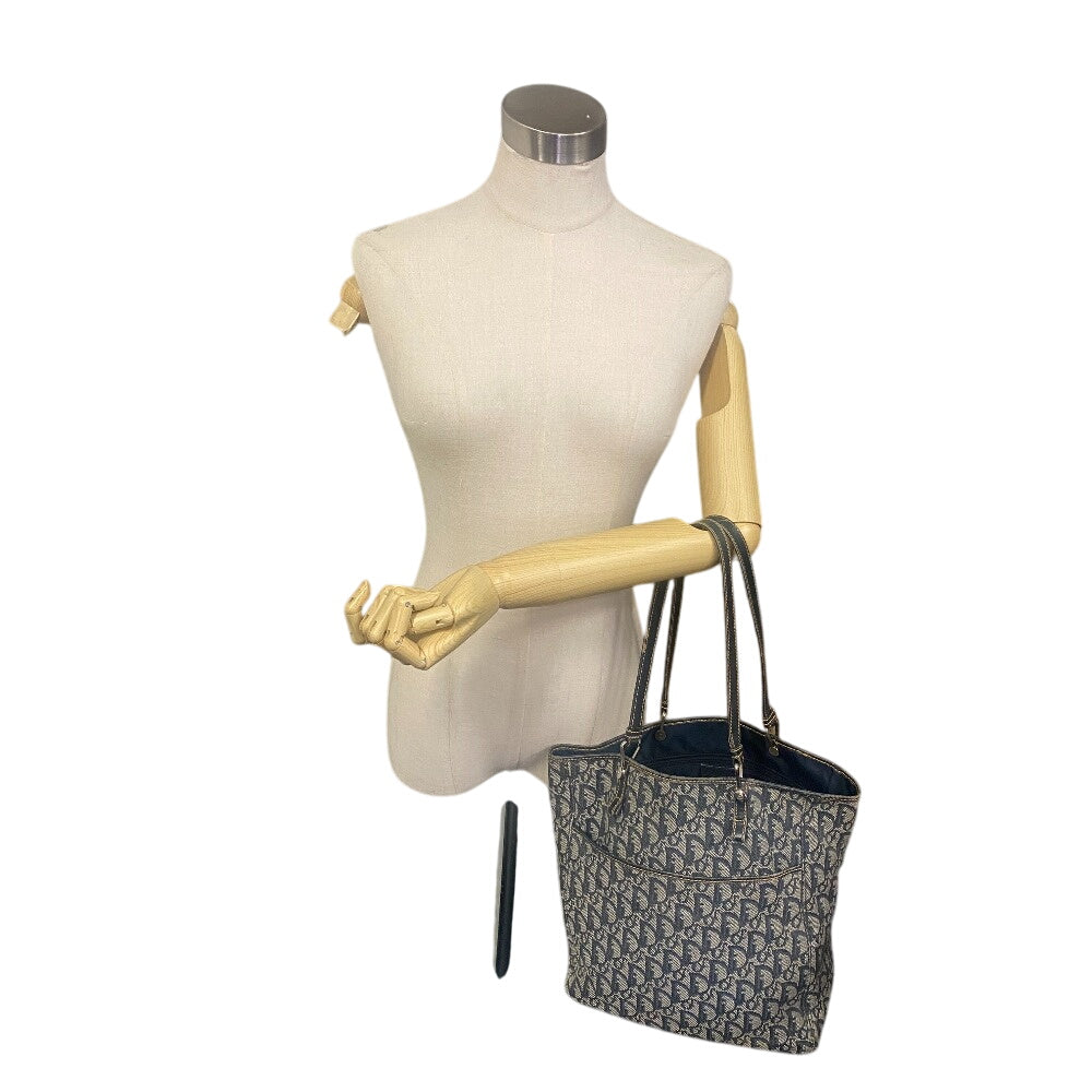 Dior Christian Tote Bag Navy Shouldertote Bag Trotter Canvas Shoulder Bag