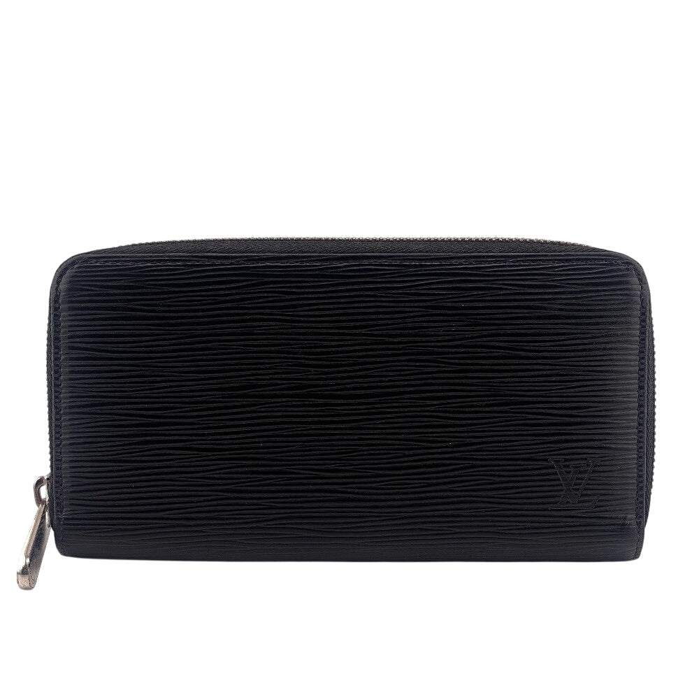 Louis Vuitton Long Purse M61857 Zip Around Leather Black Wallet Case
