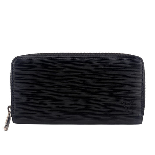 Louis Vuitton Long Purse M61857 Zip Around Leather Black Wallet Case