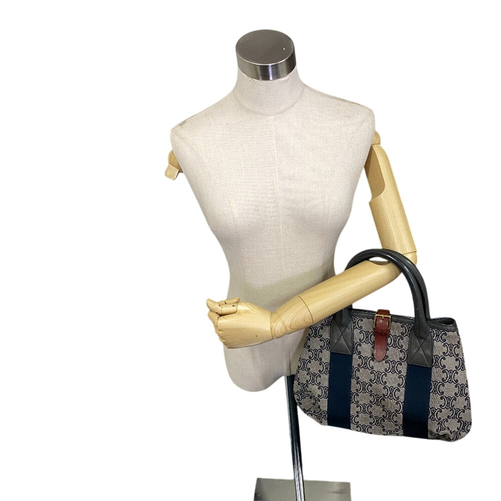 Triomphe Macadam Pattern Women Leather Black Travel Bag