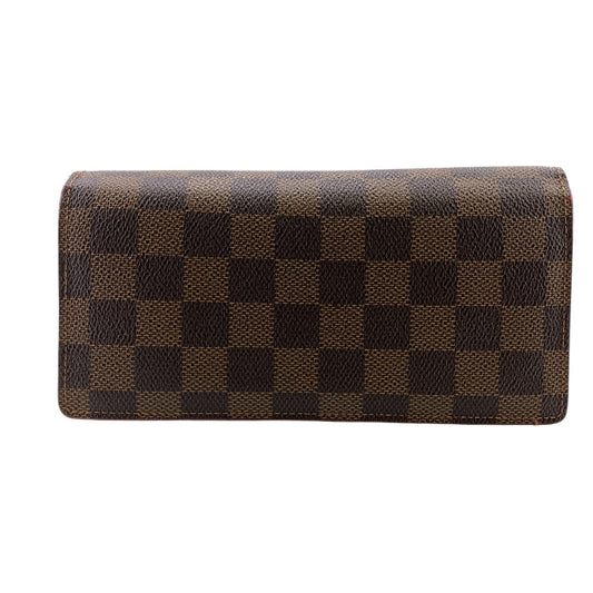 Louis Vuitton Long Purse N60017 Zip Around Leather Brown Wallet Case
