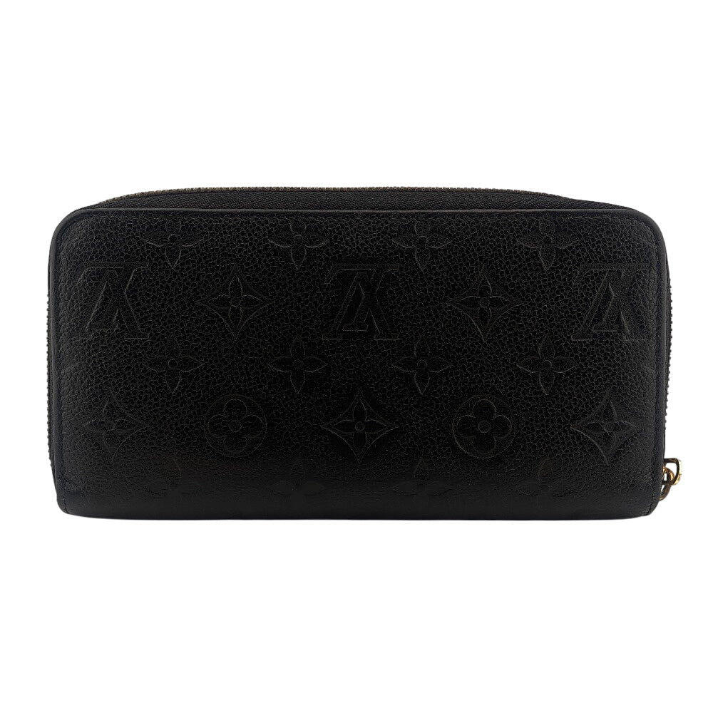 Louis Vuitton Long Purse M61864 Zip Around Monogram Leather Black Wallet Case