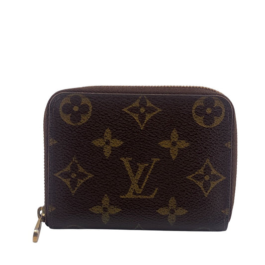 Louis Vuitton Coin M60067 Round zip Monogram Leather Brown Handbag