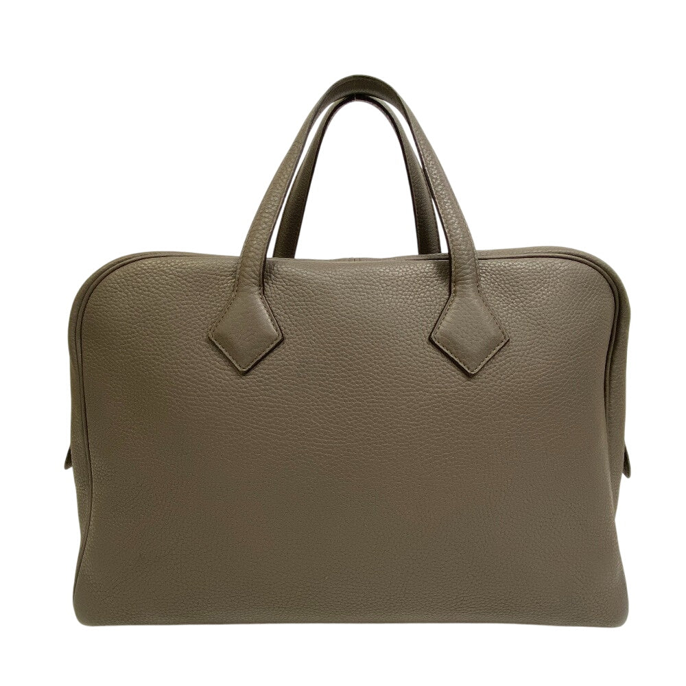 Hermes Business Bag Victoria Mens Leather Gray Travel Bag