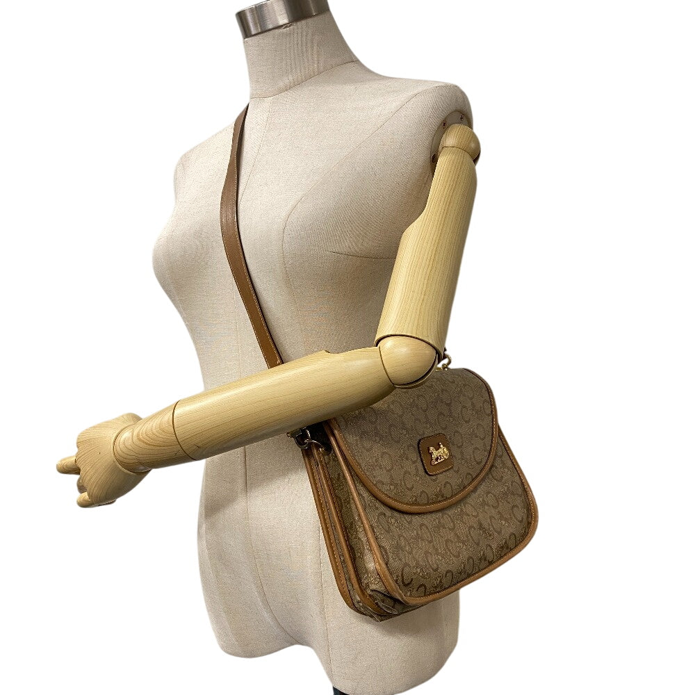 Shoulder Bag Carriage Metal Women Leather Beige