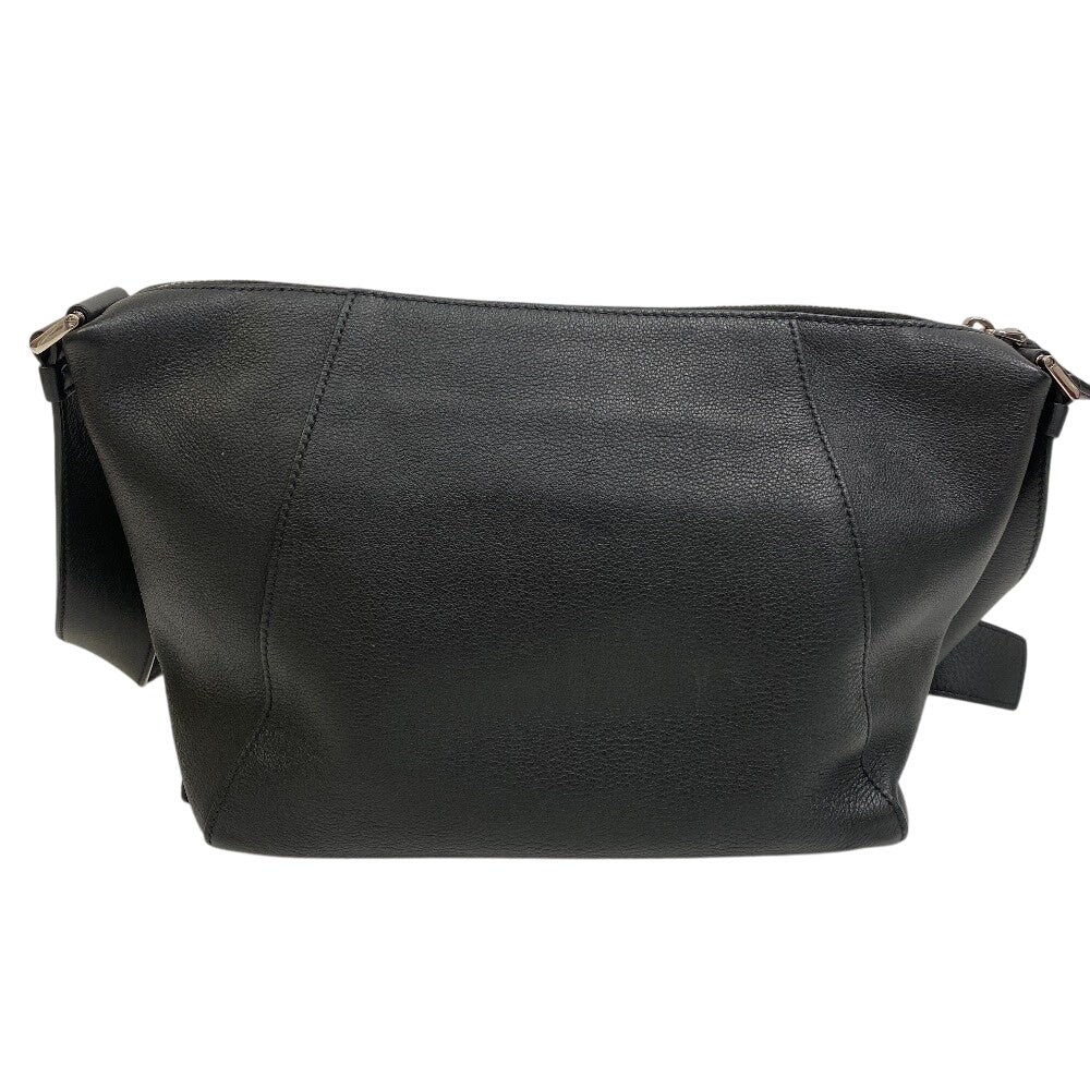 Shoulder Bag Men'S Line Embossed Mens Leather Black