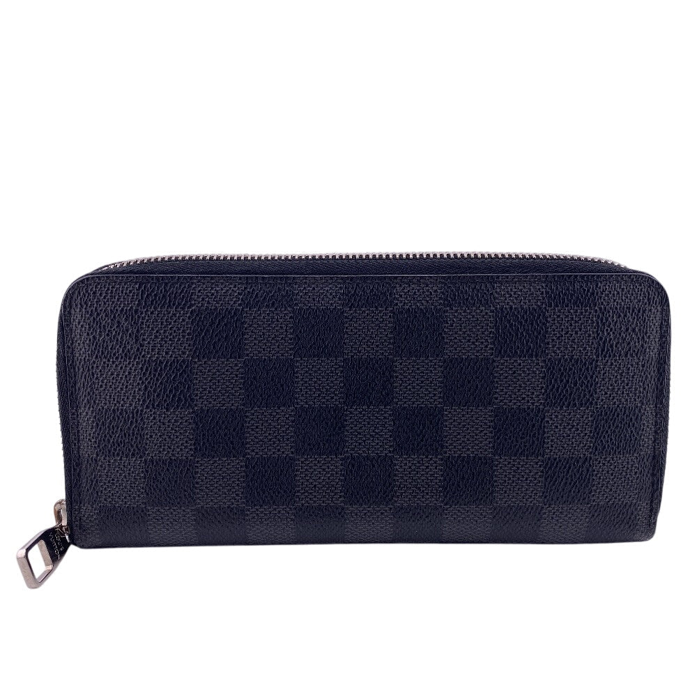 Louis Vuitton Long Purse N63095 Damier Grafitto Canvas Black Wallet Case Z0013186