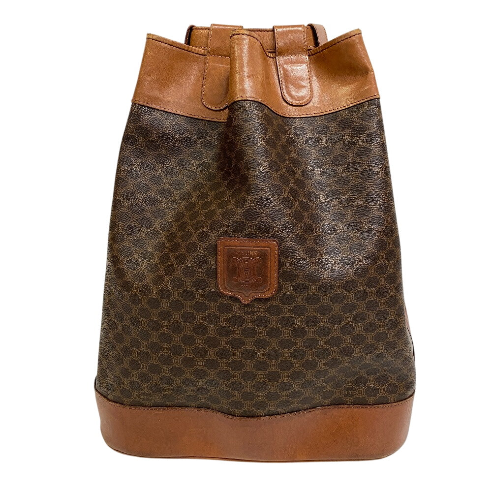 Backpack Light Macadam Pattern Handbag Leather Brown