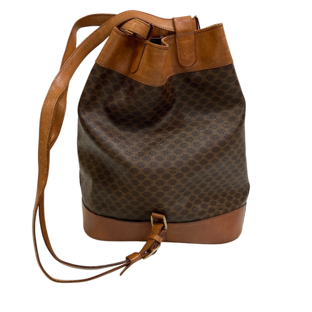 Backpack Light Macadam Pattern Handbag Leather Brown