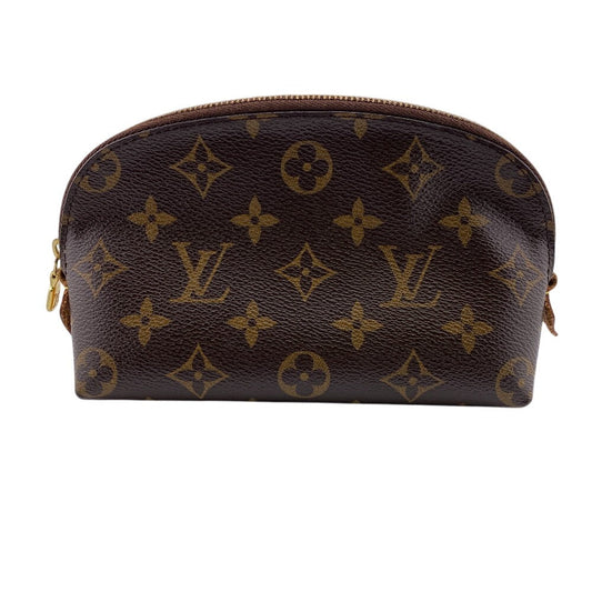 Louis Vuitton Pouch M47515 Pochette CosmetiquePM Monogram Leather Brown Clutch Bag