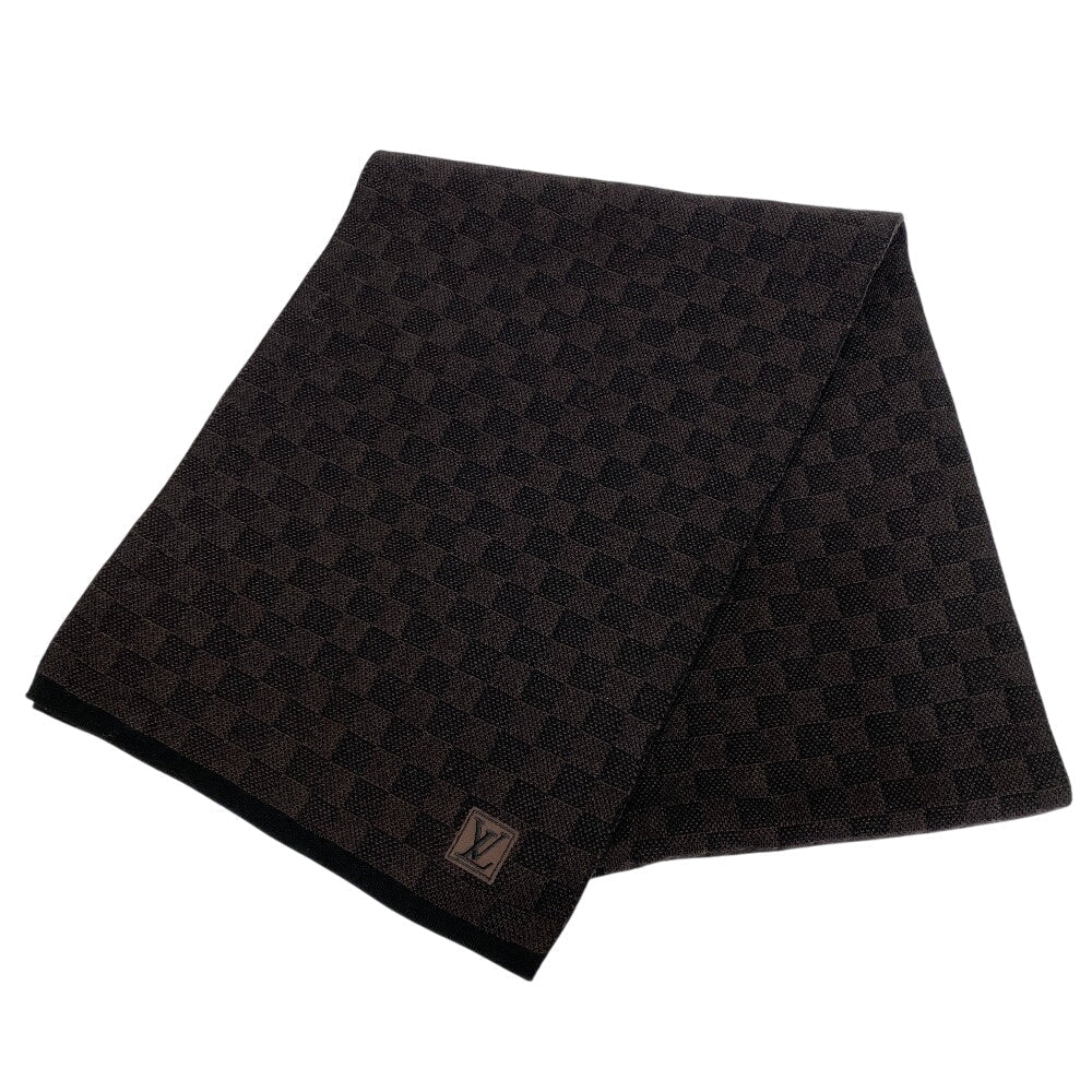 Louis Vuitton Scarf M70029 Damier Pattern Eschar Wool Brown Apparel