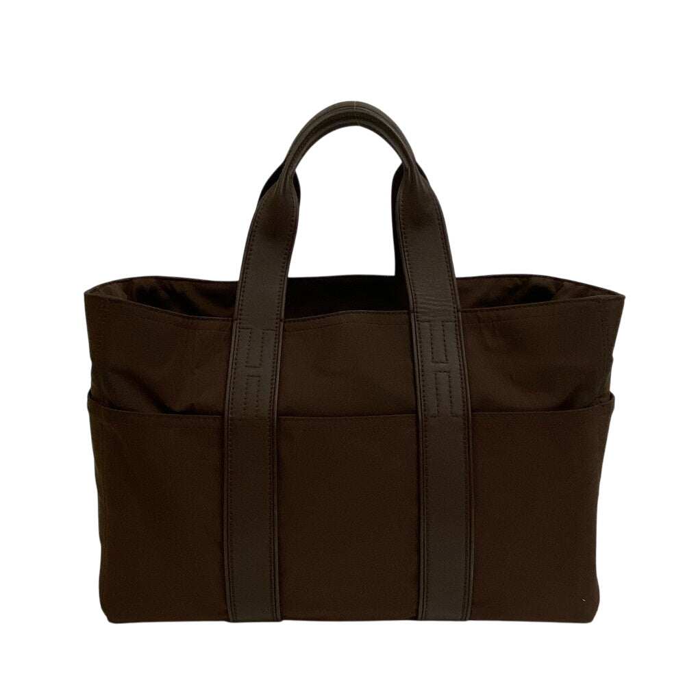 Hermes Handbag Akapu Luco Mm Nylon Brown Travel Bag