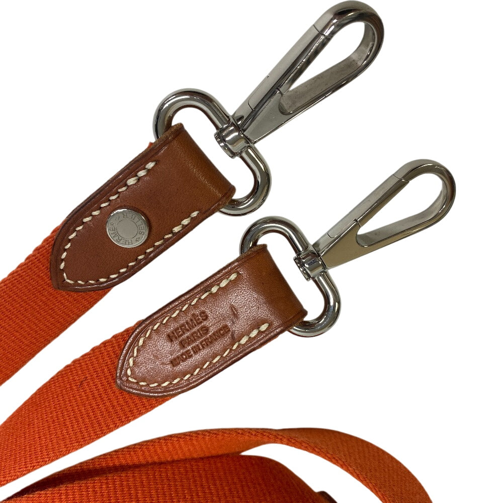 Hermes Other Accessories Fabric Cross Body Crossbody Bag Leather Orange