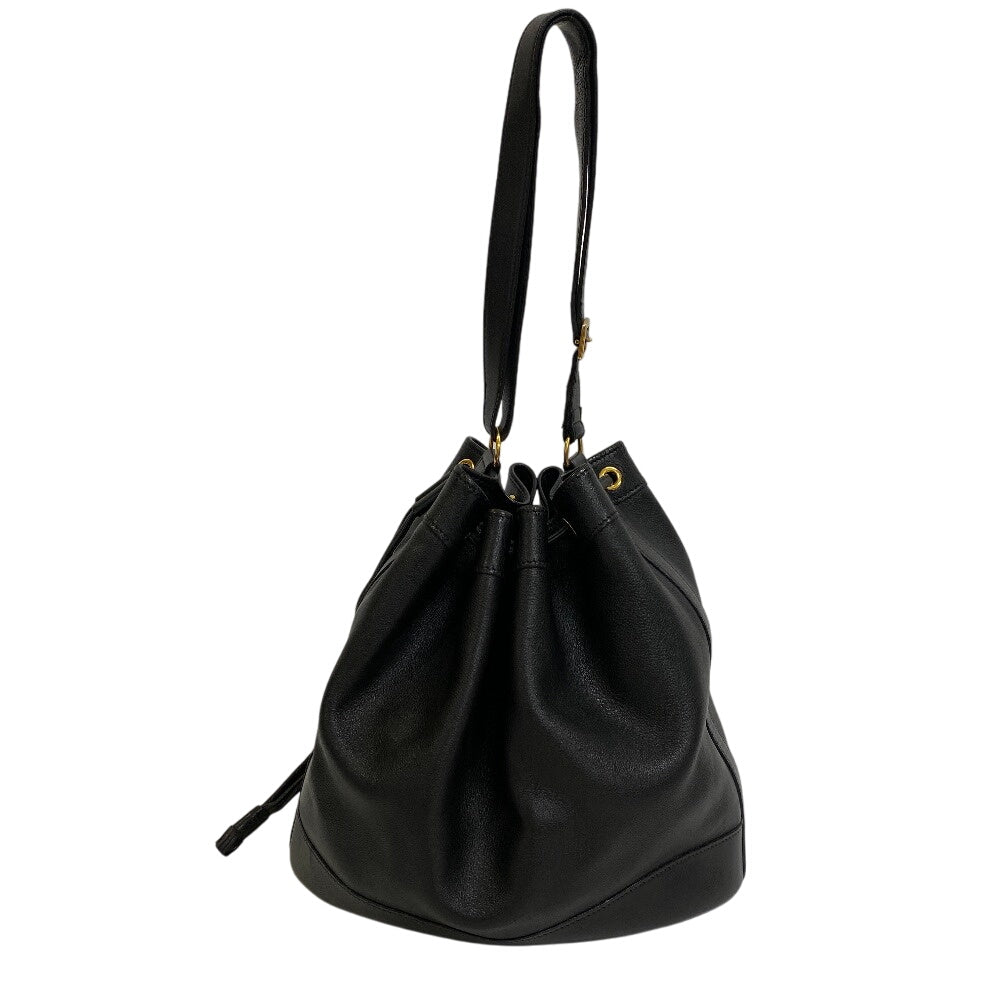 Shoulder Bag Market Leather Black
