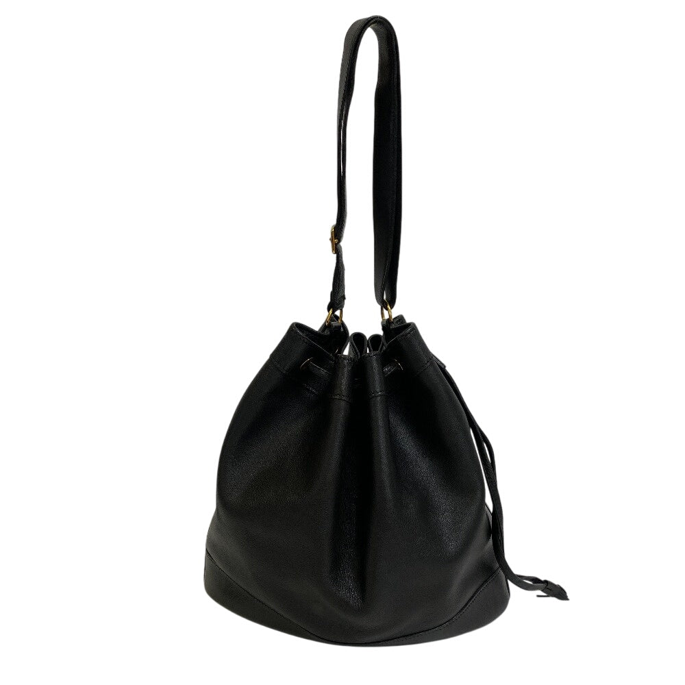 Shoulder Bag Market Leather Black