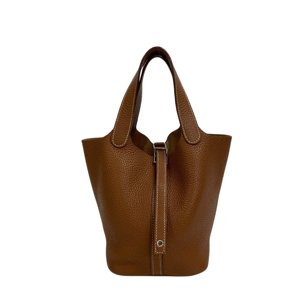 ?O Taurillon Clemence Picotan Lock Pm Brown Travel Bag