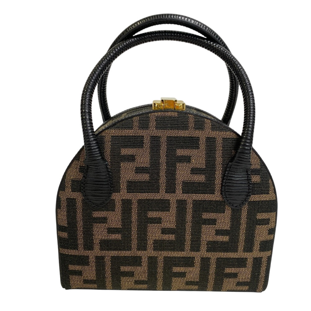 Fendi Handbag Zucca Canvas Brown Travel Bag