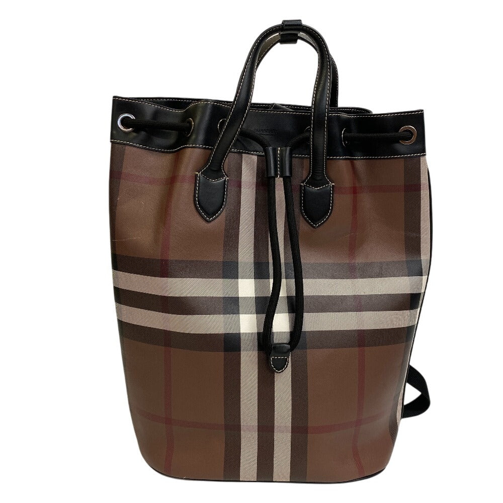 Burberry Backpack Pvc Nova Check Leather Brown