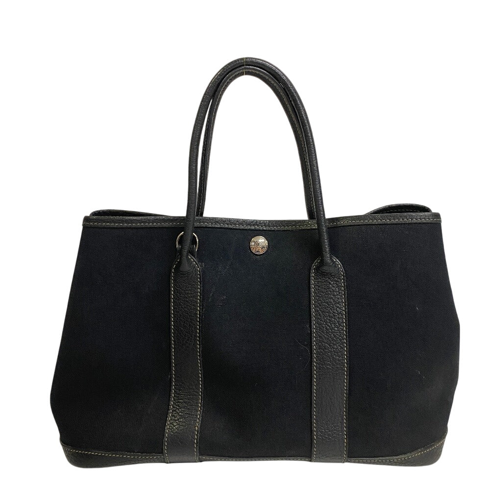 Hermes Handbag Garden Party Tpm Leather Black Travel Bag