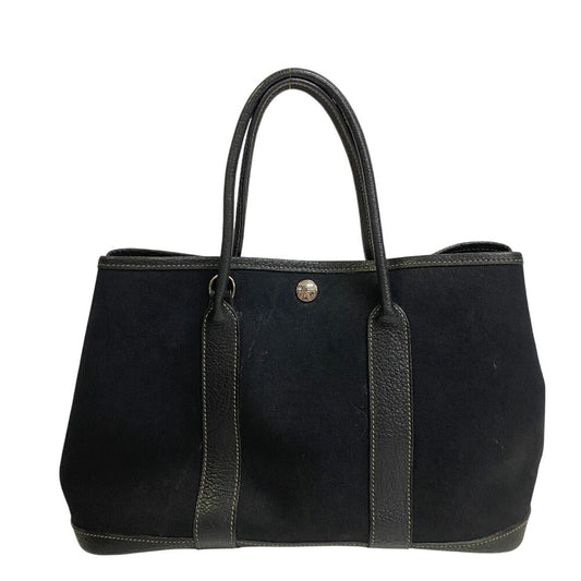 Hermes Handbag Garden Party Tpm Leather Black Travel Bag