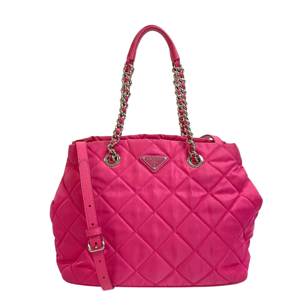 Tote Bag Fusha Tessuto Impuntu Nylon Pink