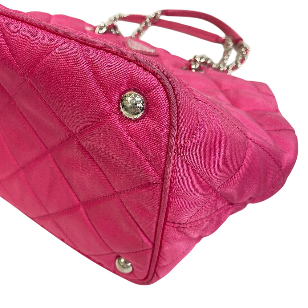 Tote Bag Fusha Tessuto Impuntu Nylon Pink