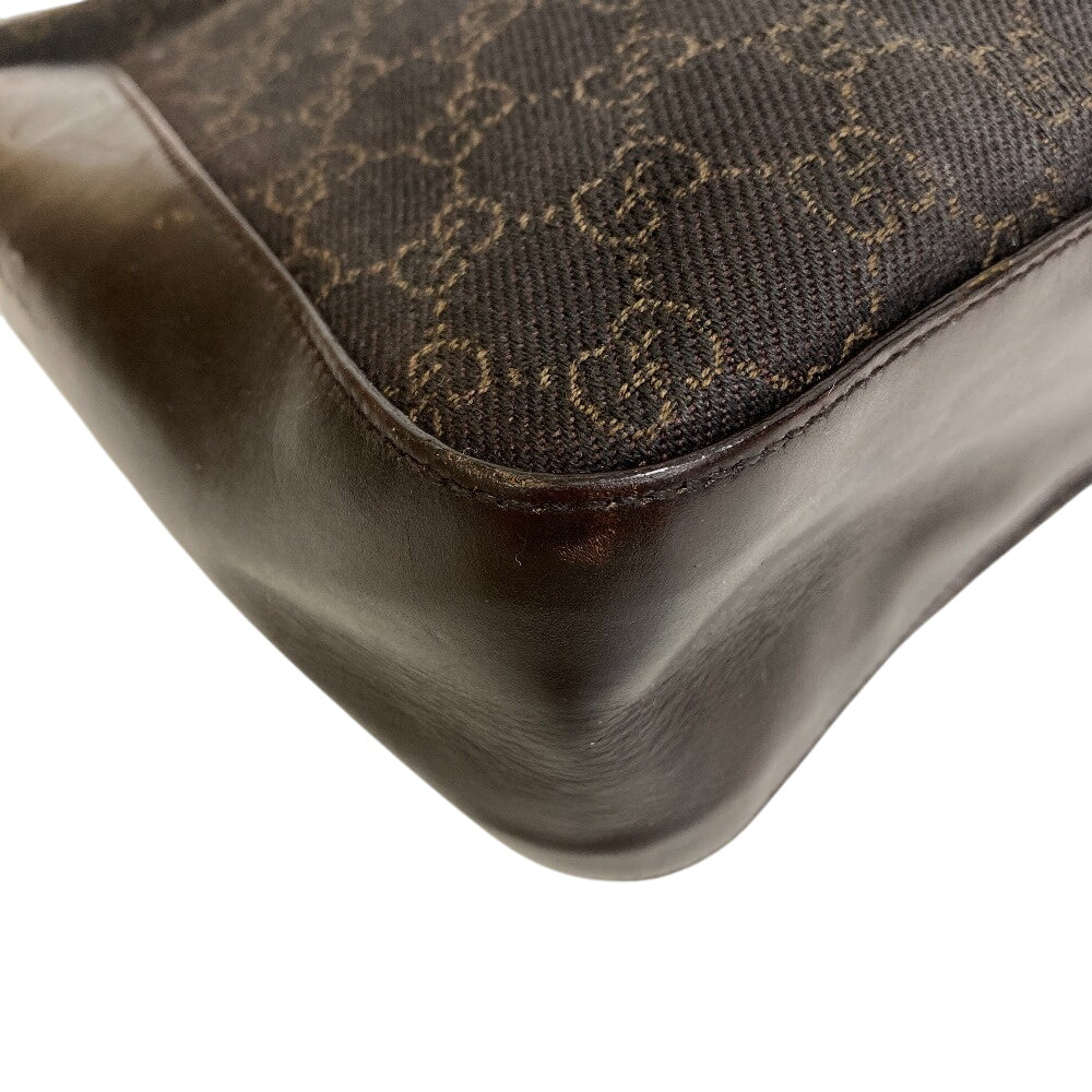 Gucci GG pattern Leather Canvas Brown Tote Bag
