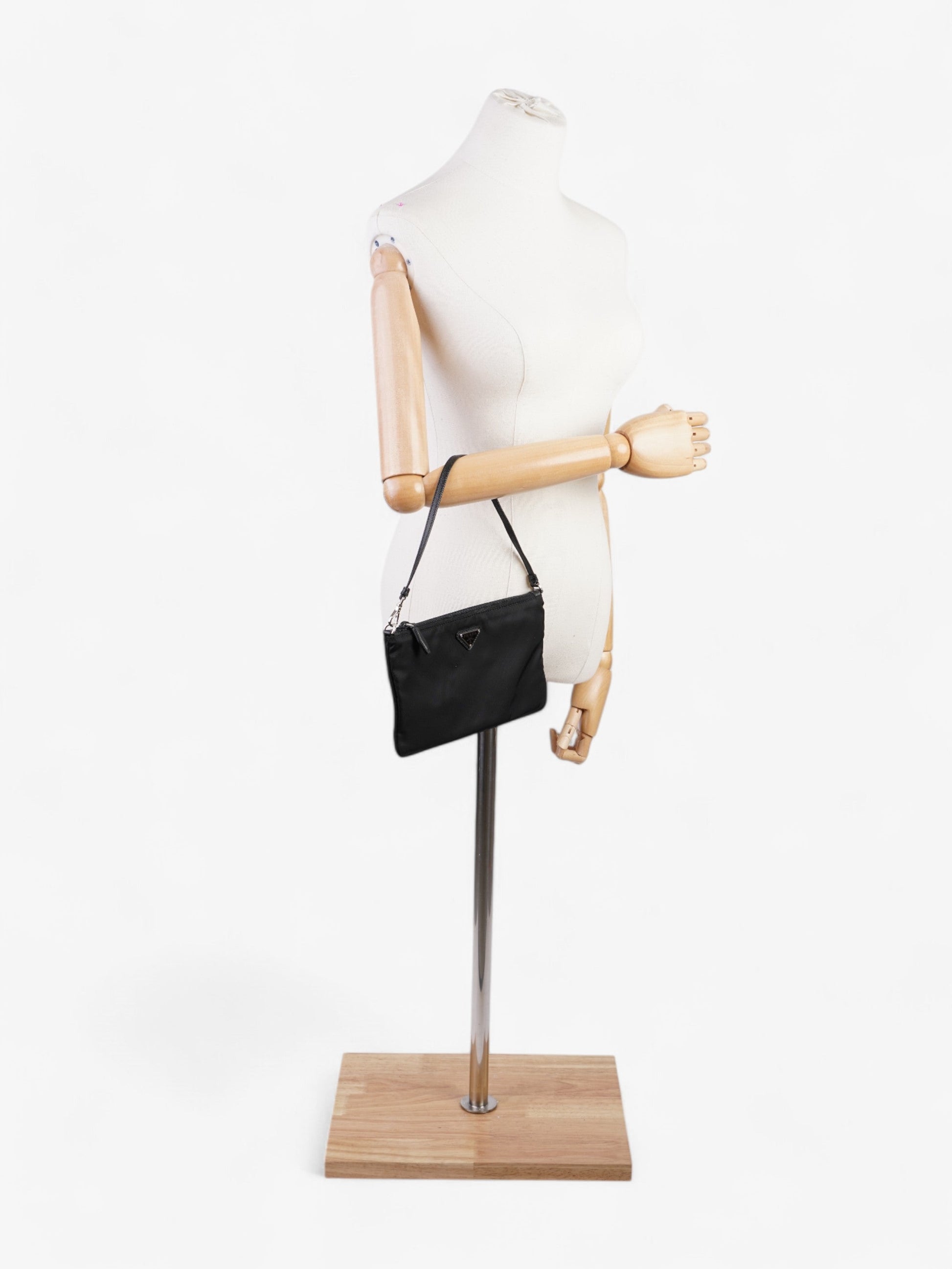 Prada Triangle Shoulder Bag Re Nylon Black