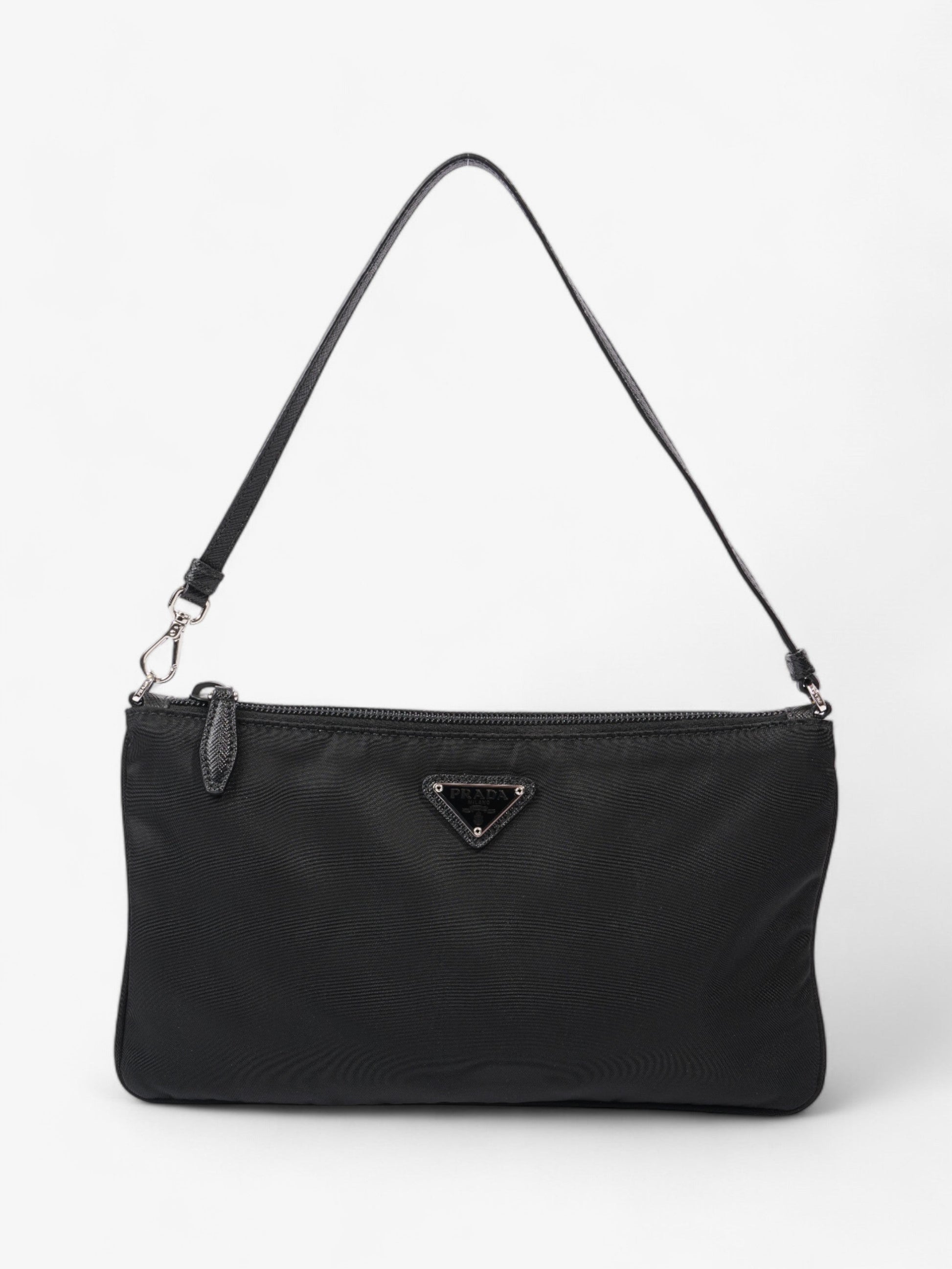 Prada Triangle Shoulder Bag Re Nylon Black