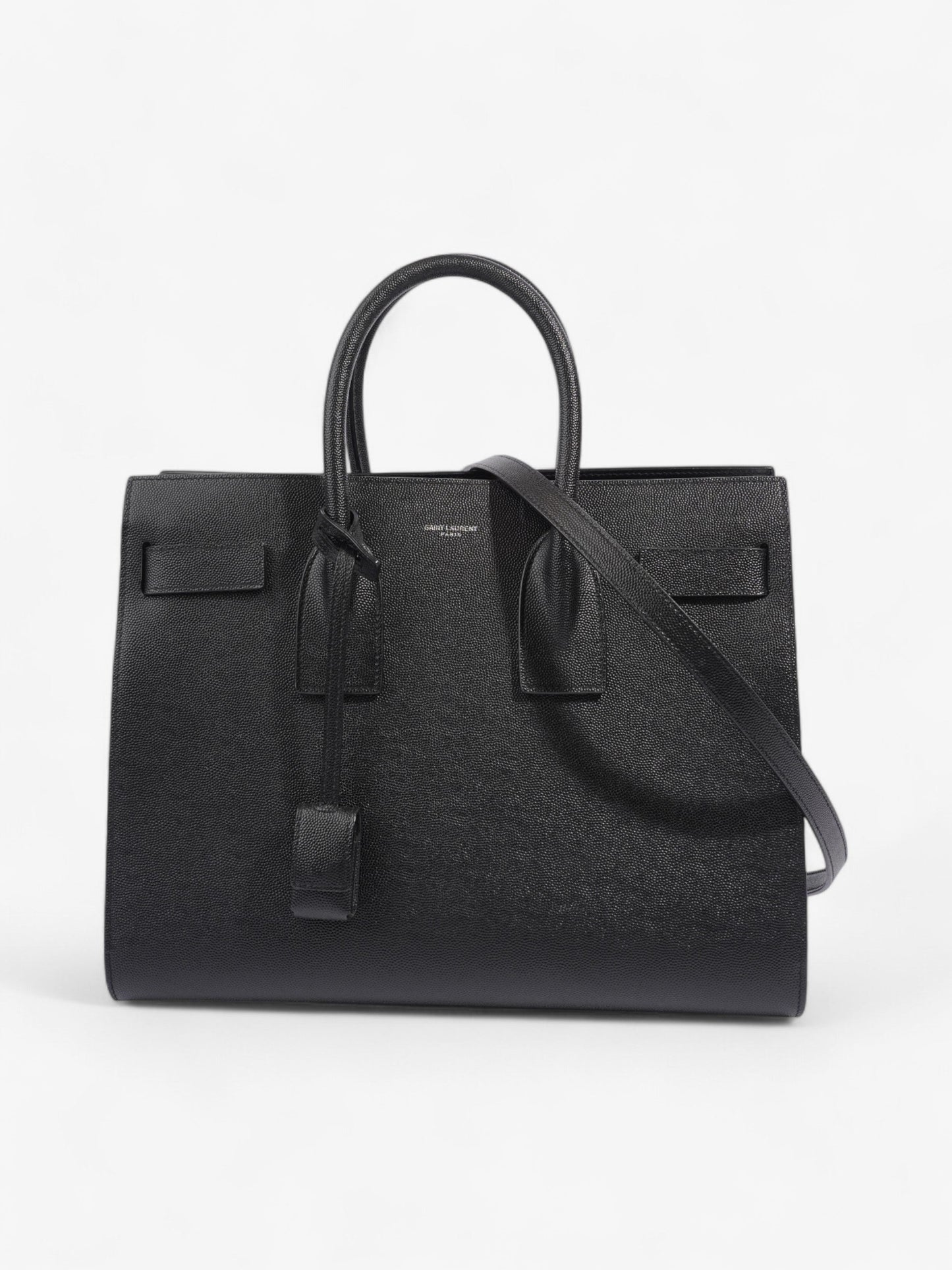 YSL Saint Laurent Sac De Jour Calfskin Shoulder Bag Leather Black Small