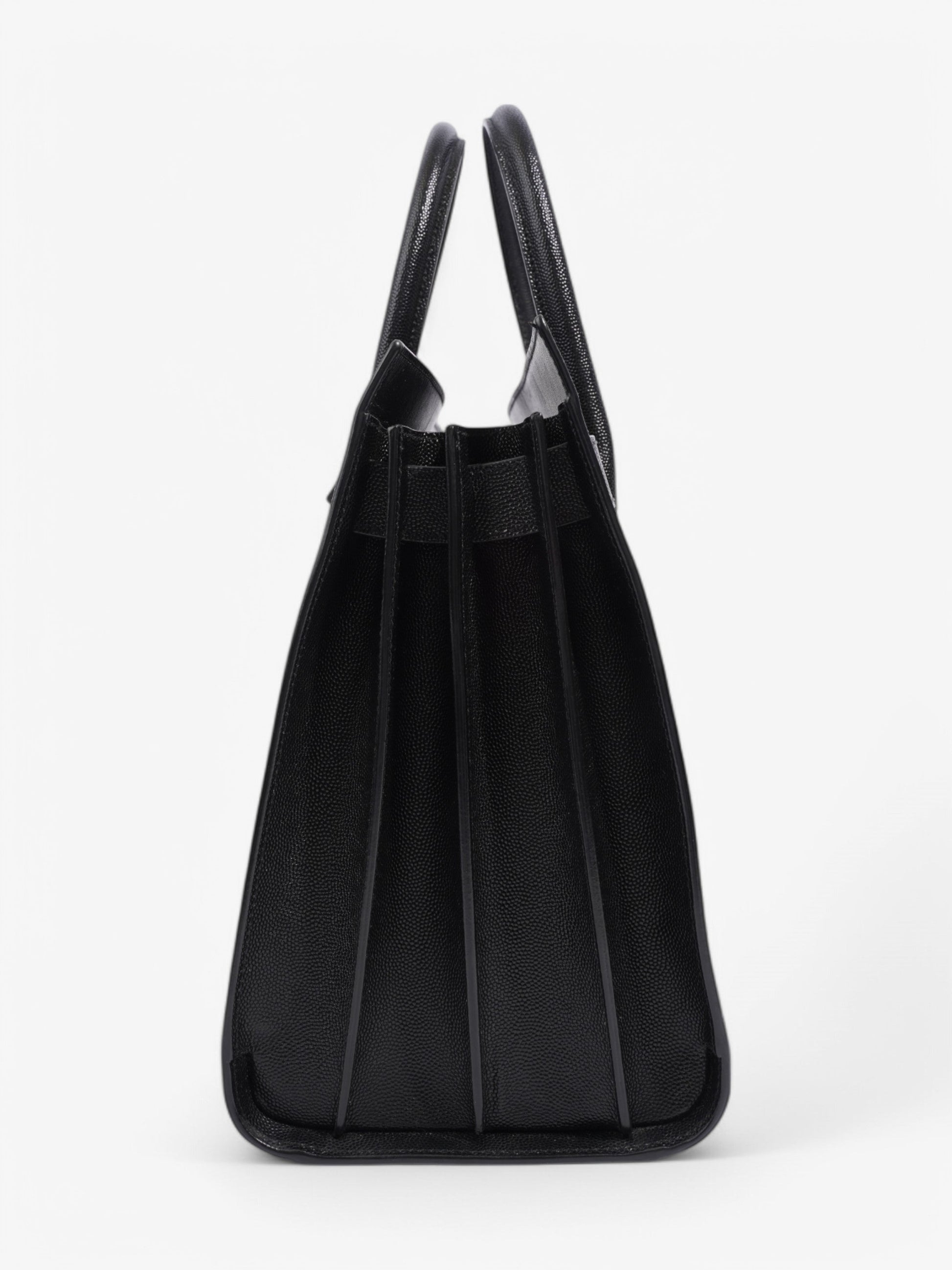 YSL Saint Laurent Sac De Jour Calfskin Shoulder Bag Leather Black Small