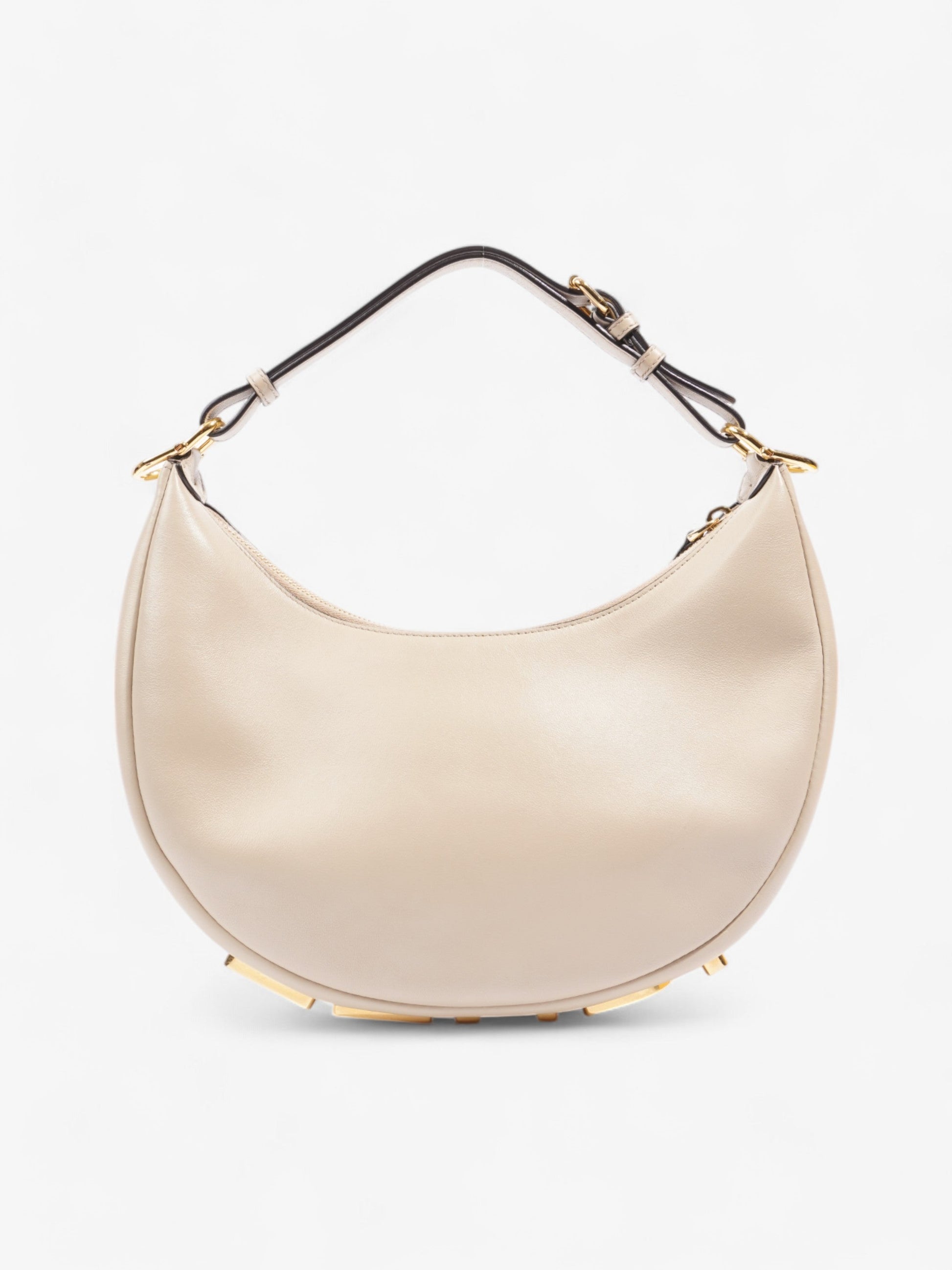 Fendi graphy Dove Grey Calfskin Shoulder Bag Leather Gray Small
