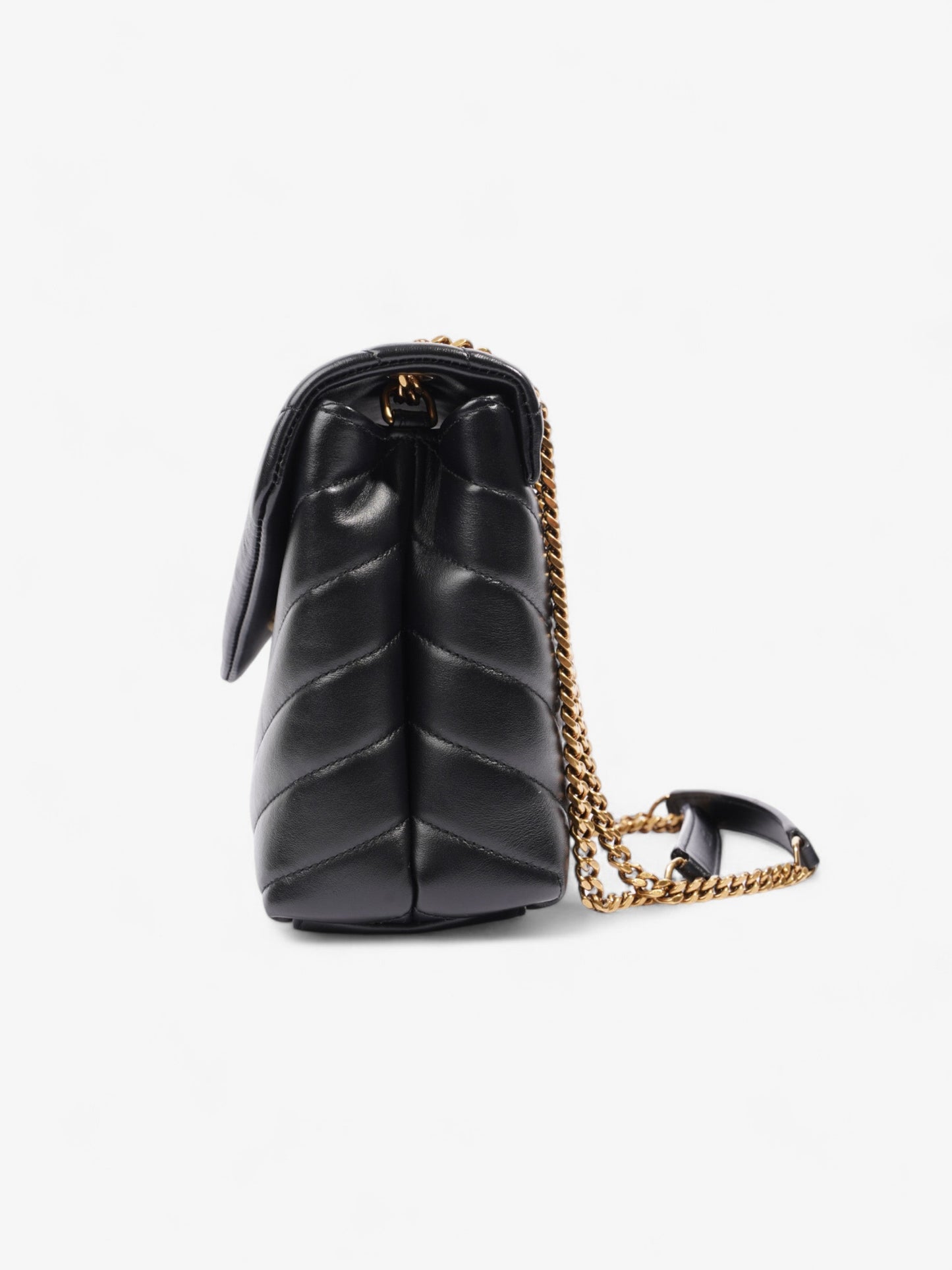 YSL Saint Laurent Lou Lou Calfskin Shoulder Bag Leather Black Small Calfskin Leather Small