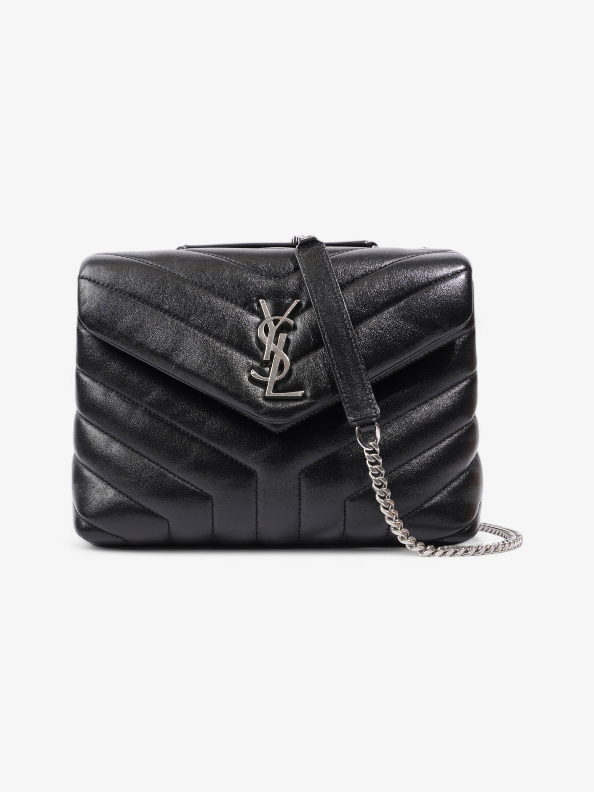 YSL Saint Laurent Loulou Shoulder Bag Leather Quilted Black