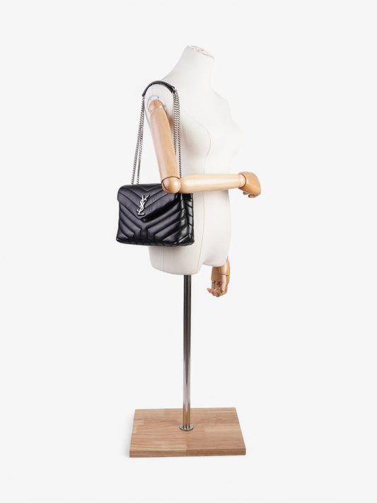 YSL Saint Laurent Loulou Shoulder Bag Leather Quilted Black