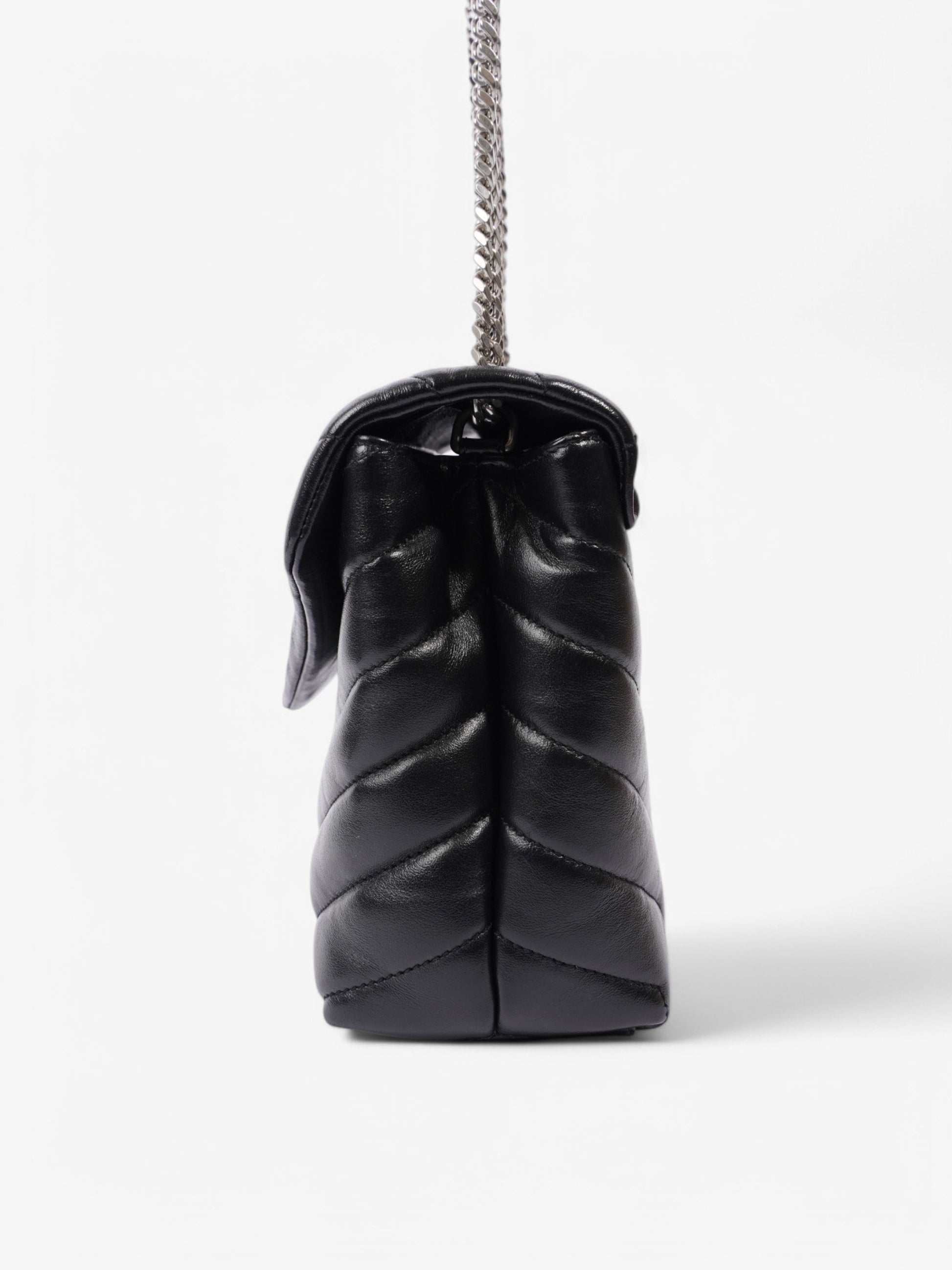YSL Saint Laurent Loulou Shoulder Bag Leather Quilted Black