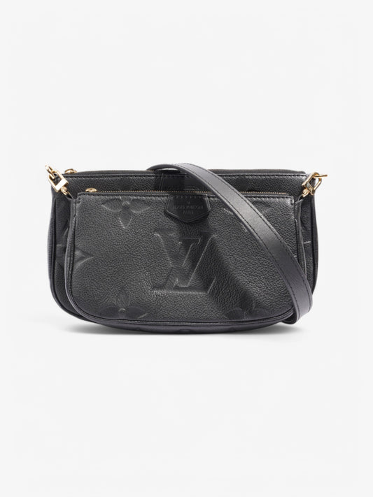 Louis Vuitton Multi Pochette Accessoires Embossed Leather Black Clutch Bag