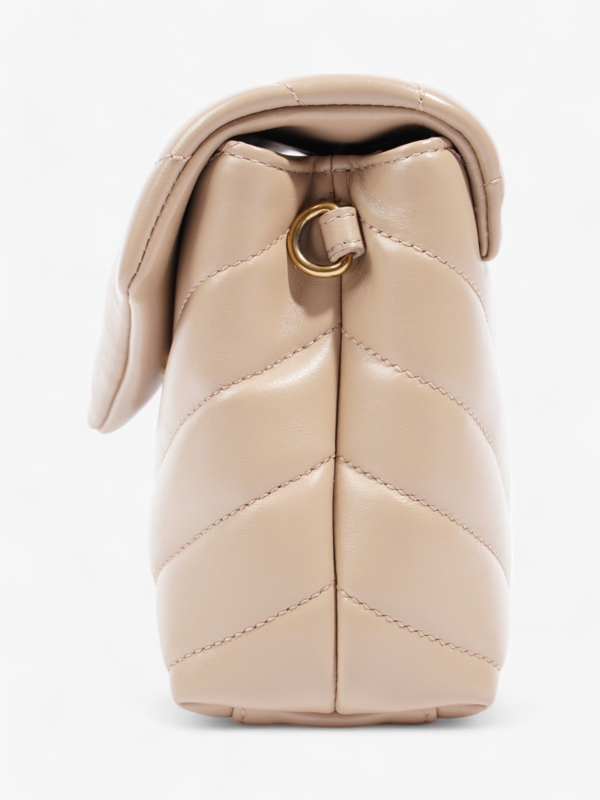 YSL Saint Laurent Lou Lou Calfskin Crossbody Bag Leather Beige Toy